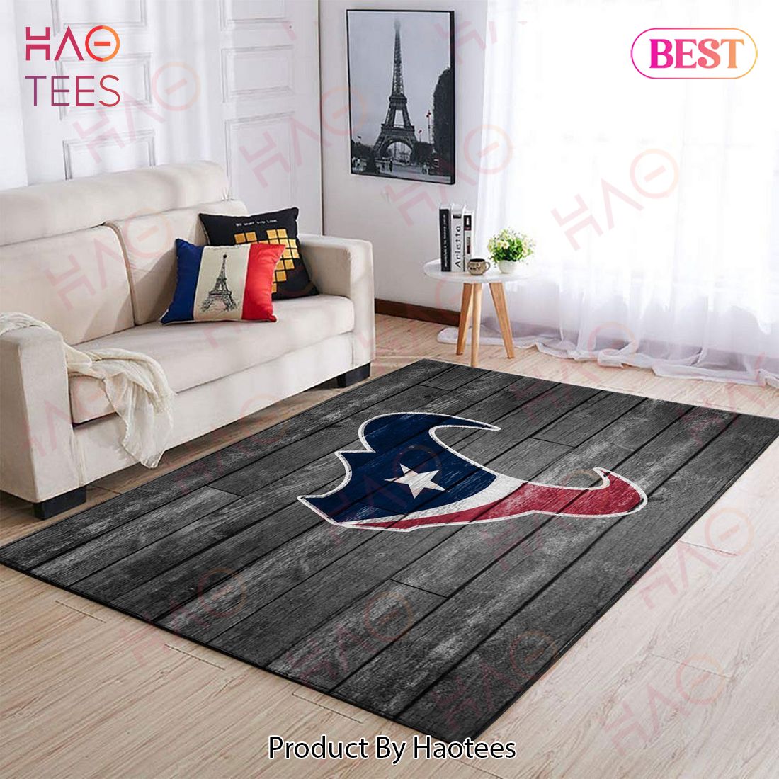 Houston Texans Nfl Team Logo Grey Area Rugs Wooden Style Living Room Carpet Sports Rug Regtangle Carpet Floor Decor Home Decor
