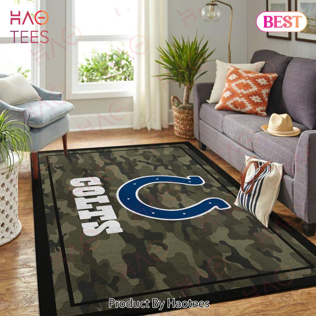 Indianapolis Colts Nfl Area Rugs Camo Style Living Room Carpet Team Logo Home Rug Regtangle Carpet Floor Decor Home Decor