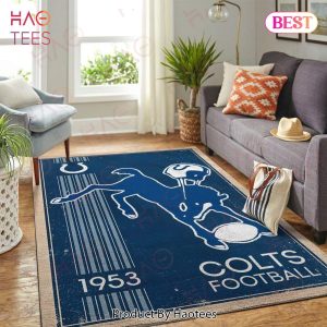 Indianapolis Colts Nfl Area Rugs Retro Style Living Room Carpet Team Logo Sports Rug Regtangle Carpet Floor Decor Home Decor