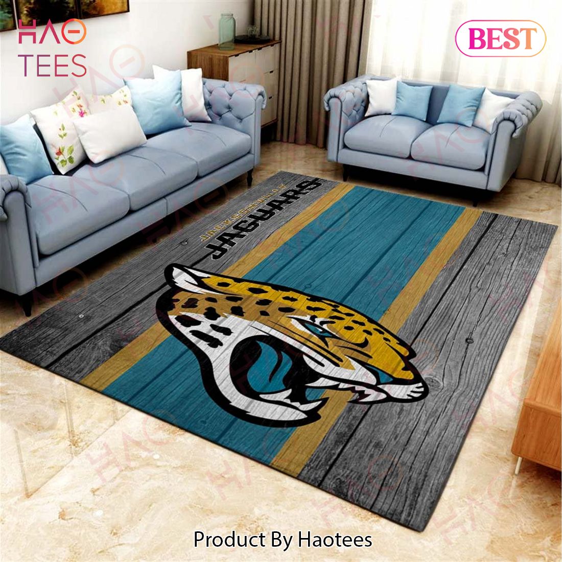 Jacksonville Jaguars Football Team Nfl On Wood Living Room Carpet Kitchen Area Rugs