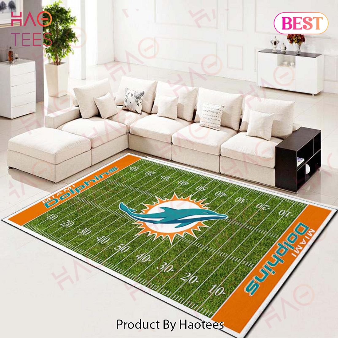Miami Dolphins Football Team Nfl Field Living Room Carpet Kitchen Area Rugs