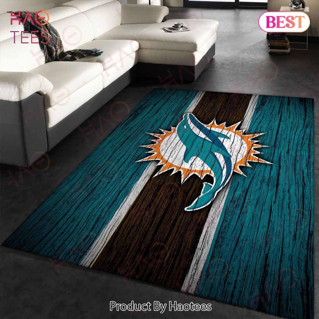 Miami Dolphins NFL Area Rugs Carpet Mat Kitchen Rugs Floor Decor