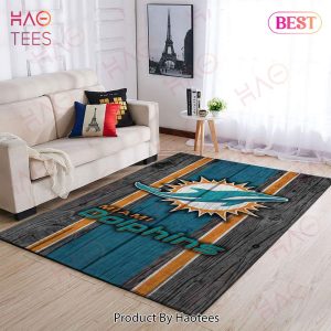 Miami Dolphins Nfl Area Rugs Football Living Room Carpet Team Logo Wooden Style Home Rug Regtangle Carpet Floor Decor Home Decor