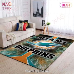 Officially Licensed NFL Miami Dolphins Vintage Logo Football Rug