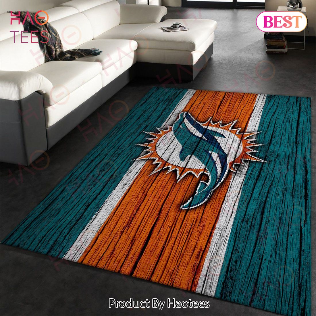 Miami Dolphins NFL Sport Area Rugs Carpet Mat Kitchen Rugs Floor Decor