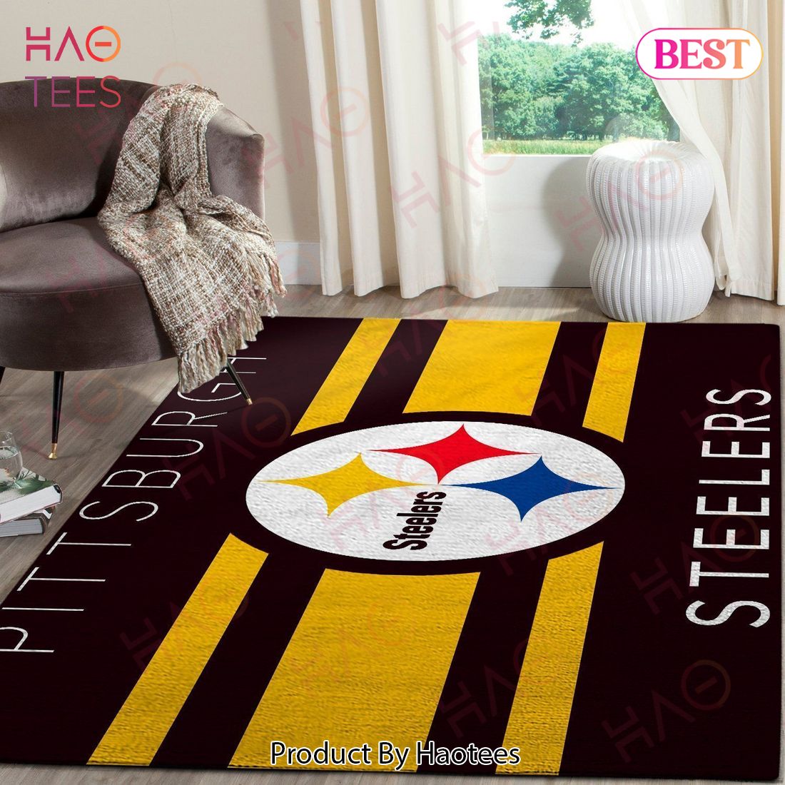 Pittsburgh Steelers Nfl Football Team Logo Area Rugs Carpet Mat Kitchen Rugs Floor Decor ? Decor Home Blue