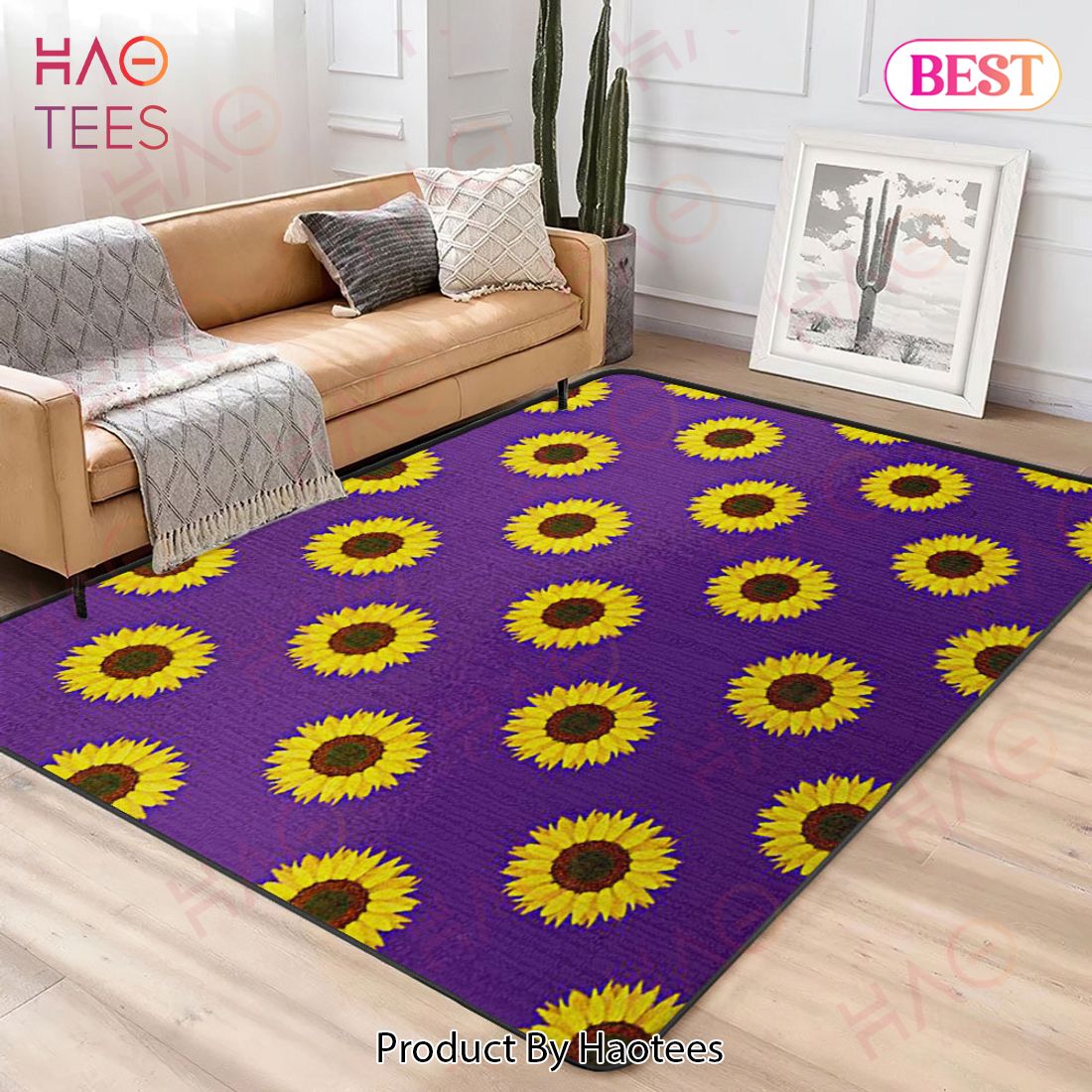 Purple Sunflower Area Rugs Carpet Mat Kitchen Rugs Floor Decor