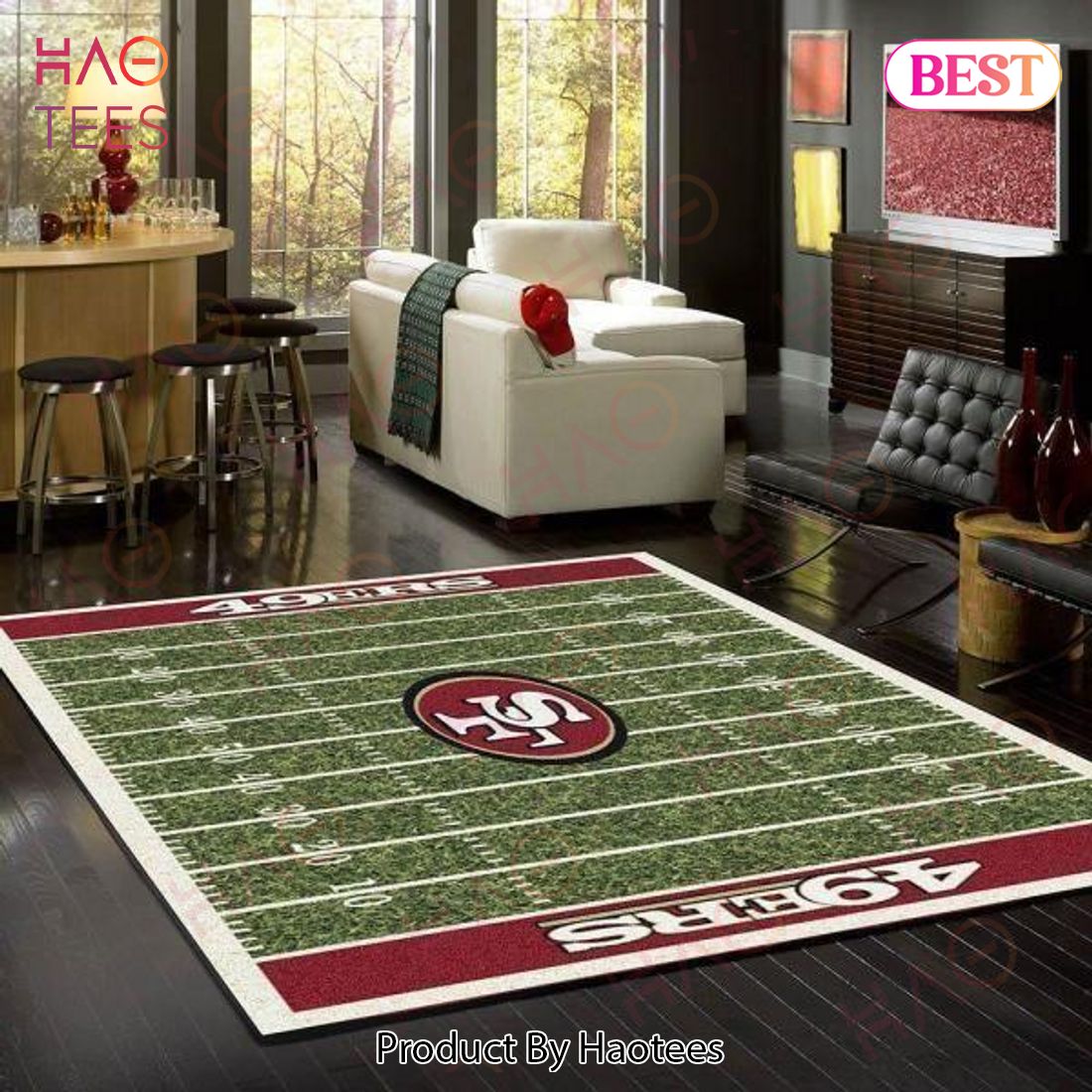 San Francisco 49Ers Area Rug Nfl Football Team Logo Carpet Living Room Rugs Rug Regtangle Carpet Floor Decor Home Decor