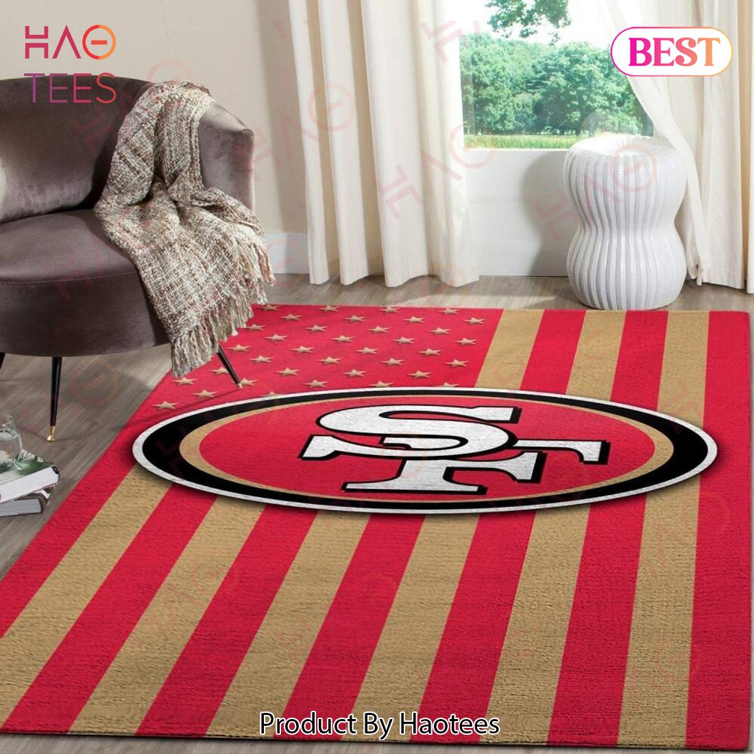 San Francisco 49Ers Area Rug Nfl Football Team Logo Carpet Living Room Rugs Rug Regtangle Carpet Floor Decor Home Decor V558