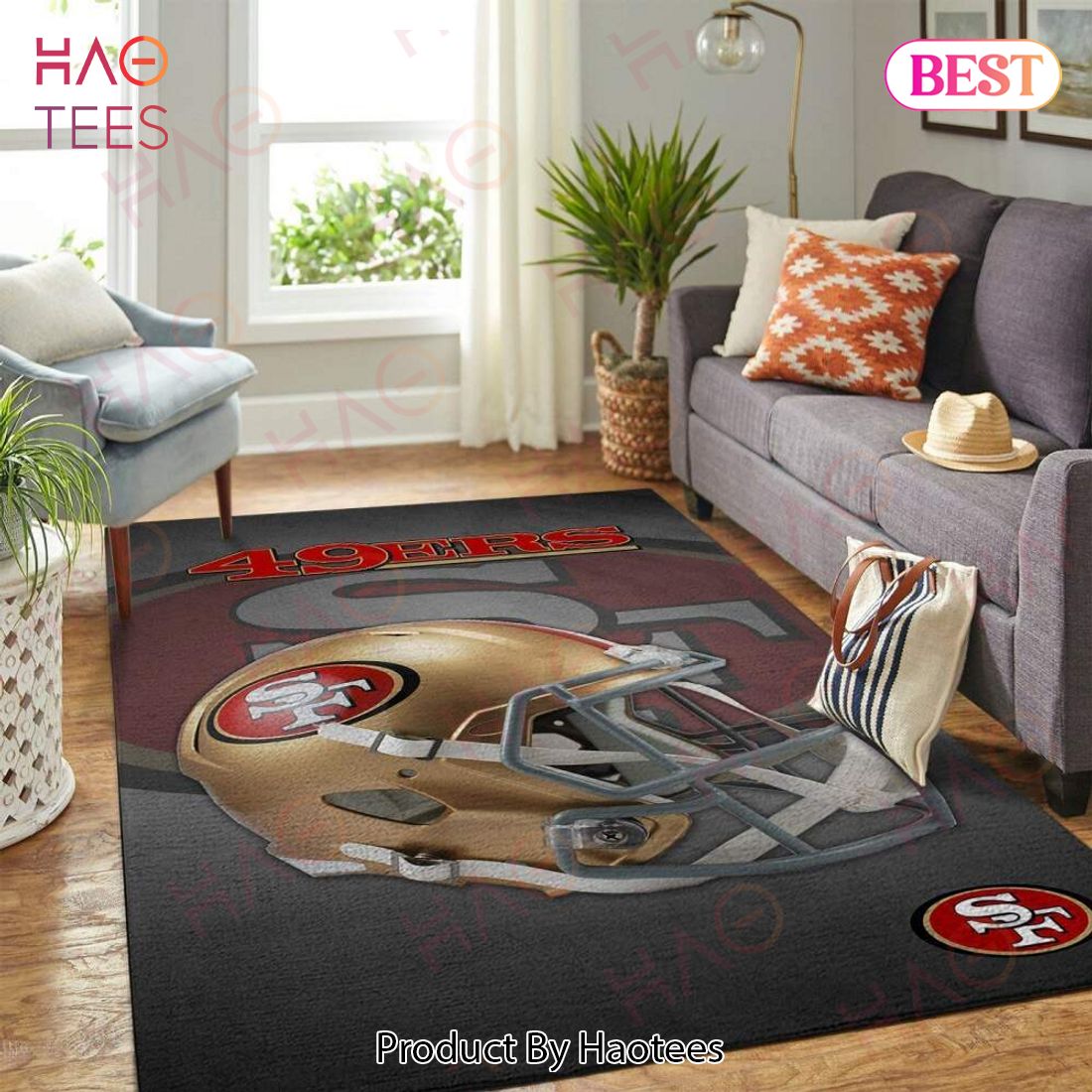 San Francisco 49Ers Nfl Area Rugs Team Logo Helmet Living Room Carpet Sports Rug Regtangle Carpet Floor Decor Home Decor