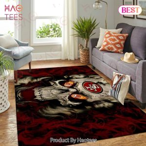 San Francisco 49Ers Nfl Area Rugs Team Logo Skull Style Living Room Carpet Sports Rug Regtangle Carpet Floor Decor Home Decor