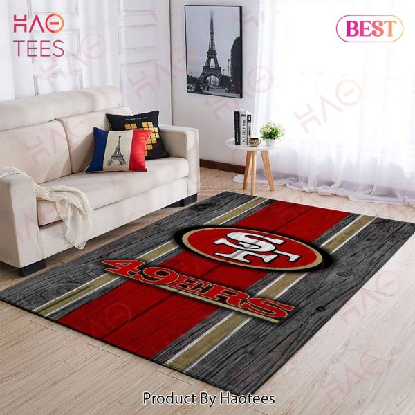 San Francisco 49Ers Nfl Team Logo Area Rugs Wooden Style Living Room Carpet Sports Rug Regtangle Carpet Floor Decor Home Decor