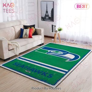 Seattle Seahawks Nfl Area Rugs Retro Style Living Room Carpet Team Logo Sports Rug Regtangle Carpet Floor Decor Home Decor