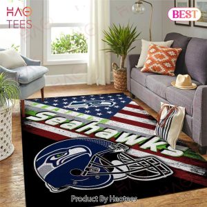 Seattle Seahawks Nfl Area Rugs Team Logo American Flag Style Living Room Carpet Sports Rug Regtangle Carpet Floor Decor Home Decor