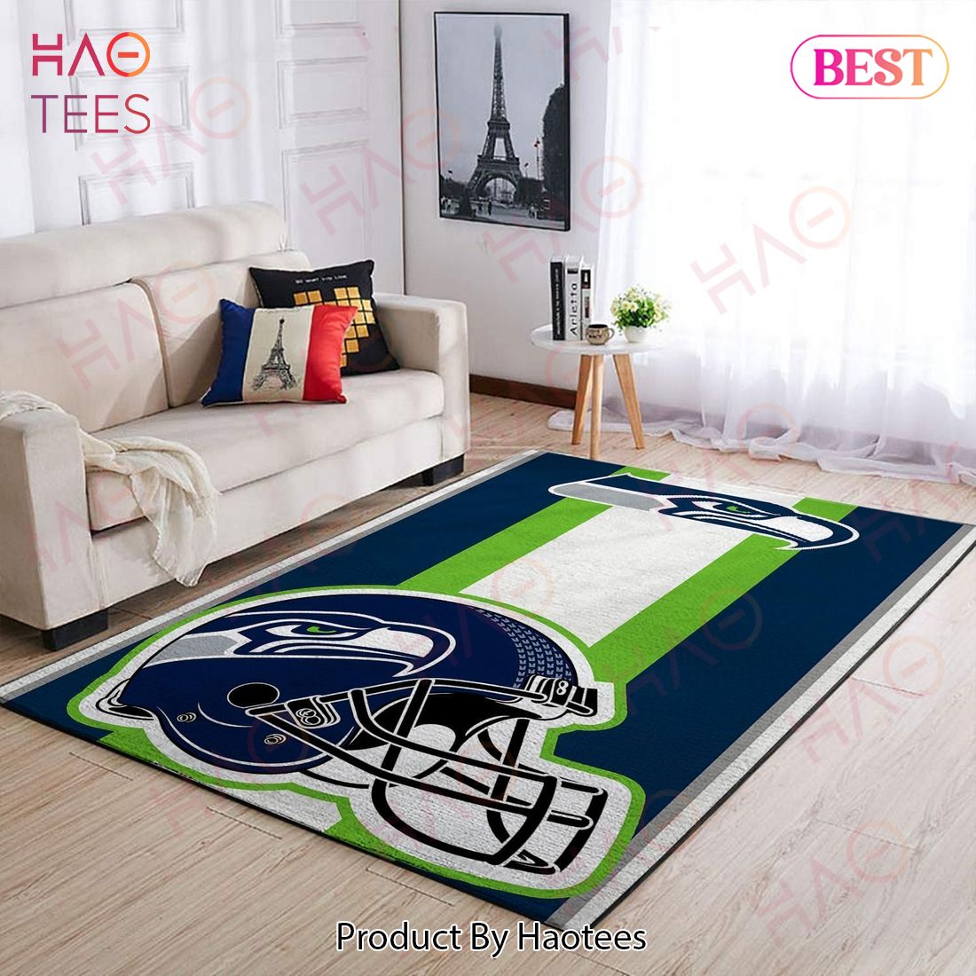 Seattle Seahawks Nfl Area Rugs Team Logo Helmet Living Room Carpet Sports Rug Regtangle Carpet Floor Decor Home Decor