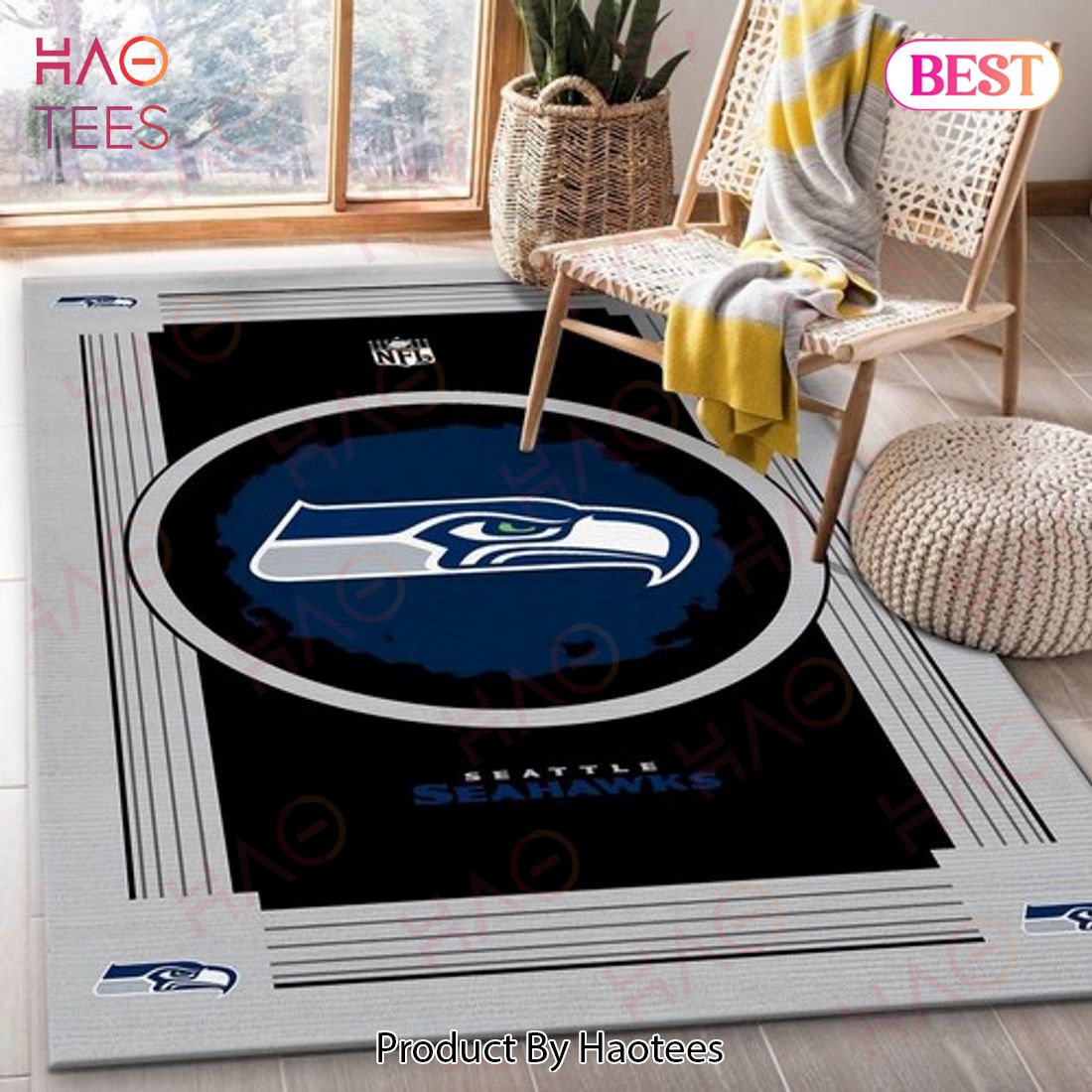 Seattle Seahawks Nfl Logo Style Rug Room Carpet Area Floor Home Rugs D