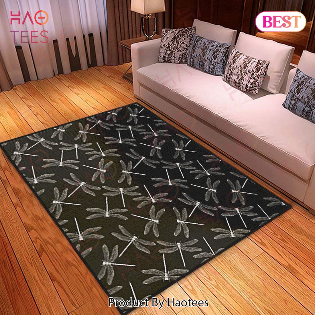 Silver Dragonfly Area Rugs Carpet Mat Kitchen Rugs Floor Decor