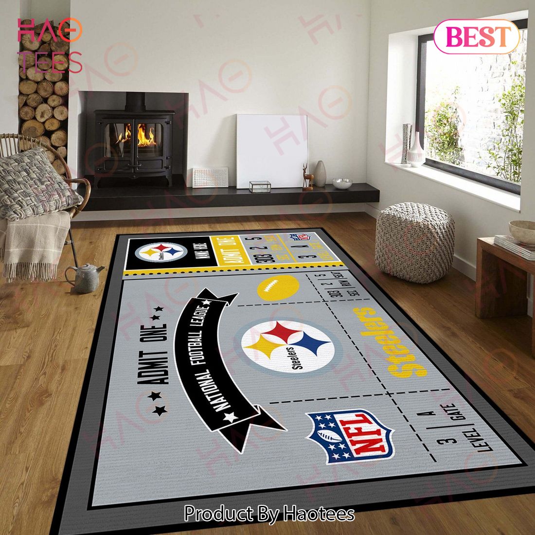 Steelers NFL Area Rugs Carpet Mat Kitchen Rugs Floor Decor