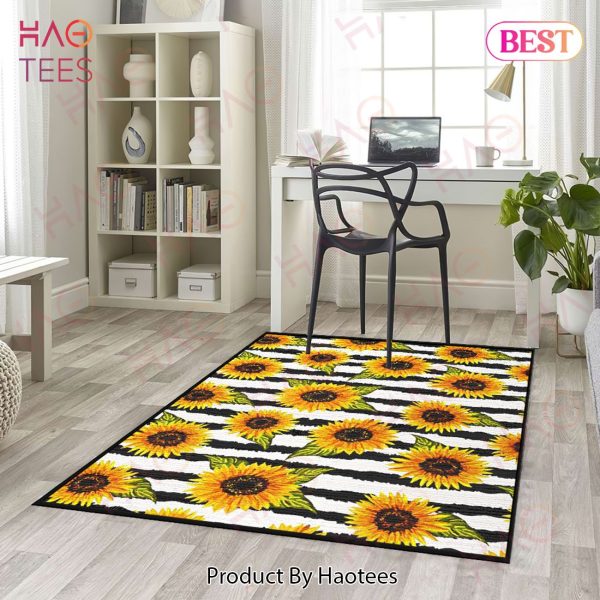 Sunflower Striped Area Rugs Carpet Mat Kitchen Rugs Floor Decor