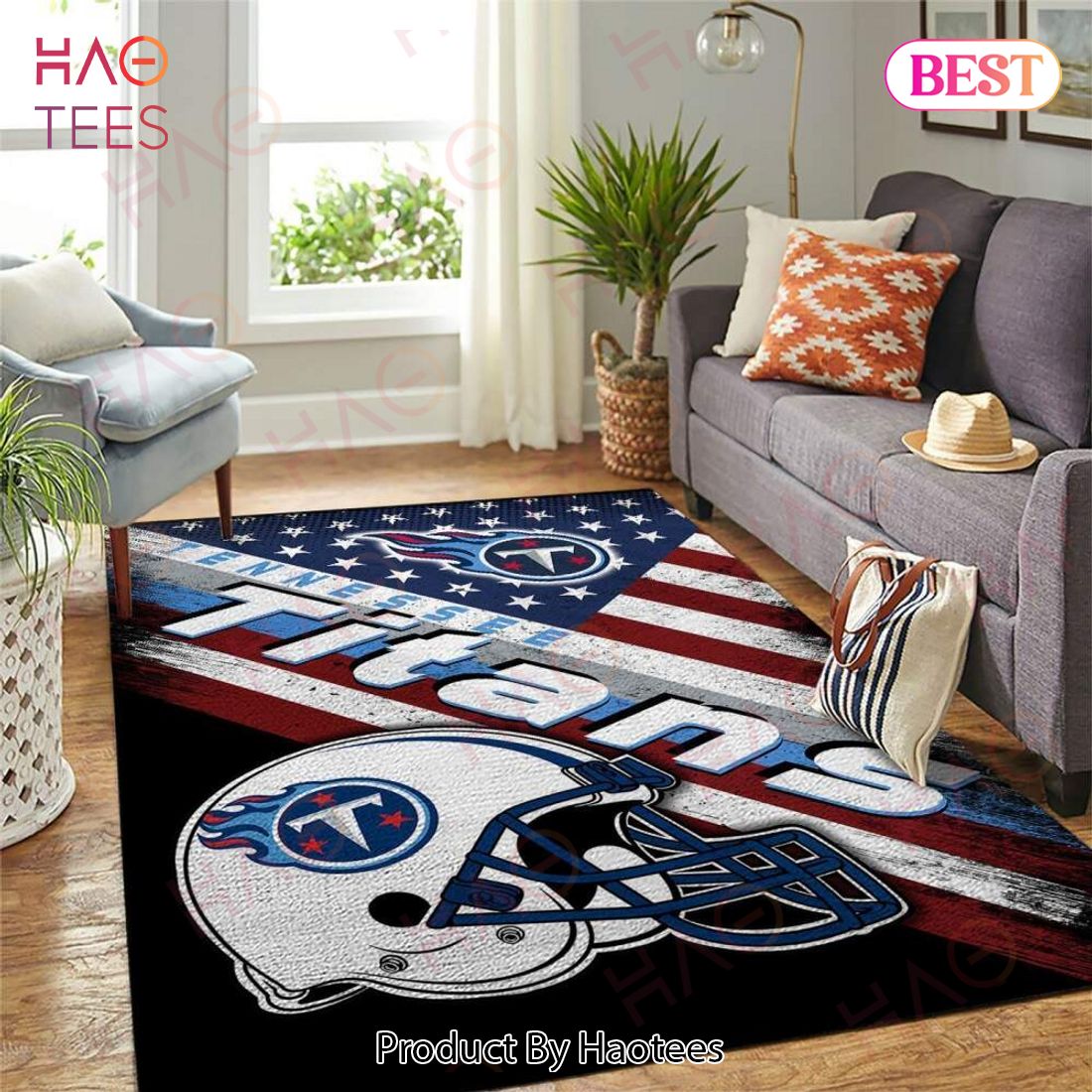 Tennessee Titans Nfl Area Rugs Team Logo American Flag Style Living Room Carpet Sports Rug Regtangle Carpet Floor Decor Home Decor