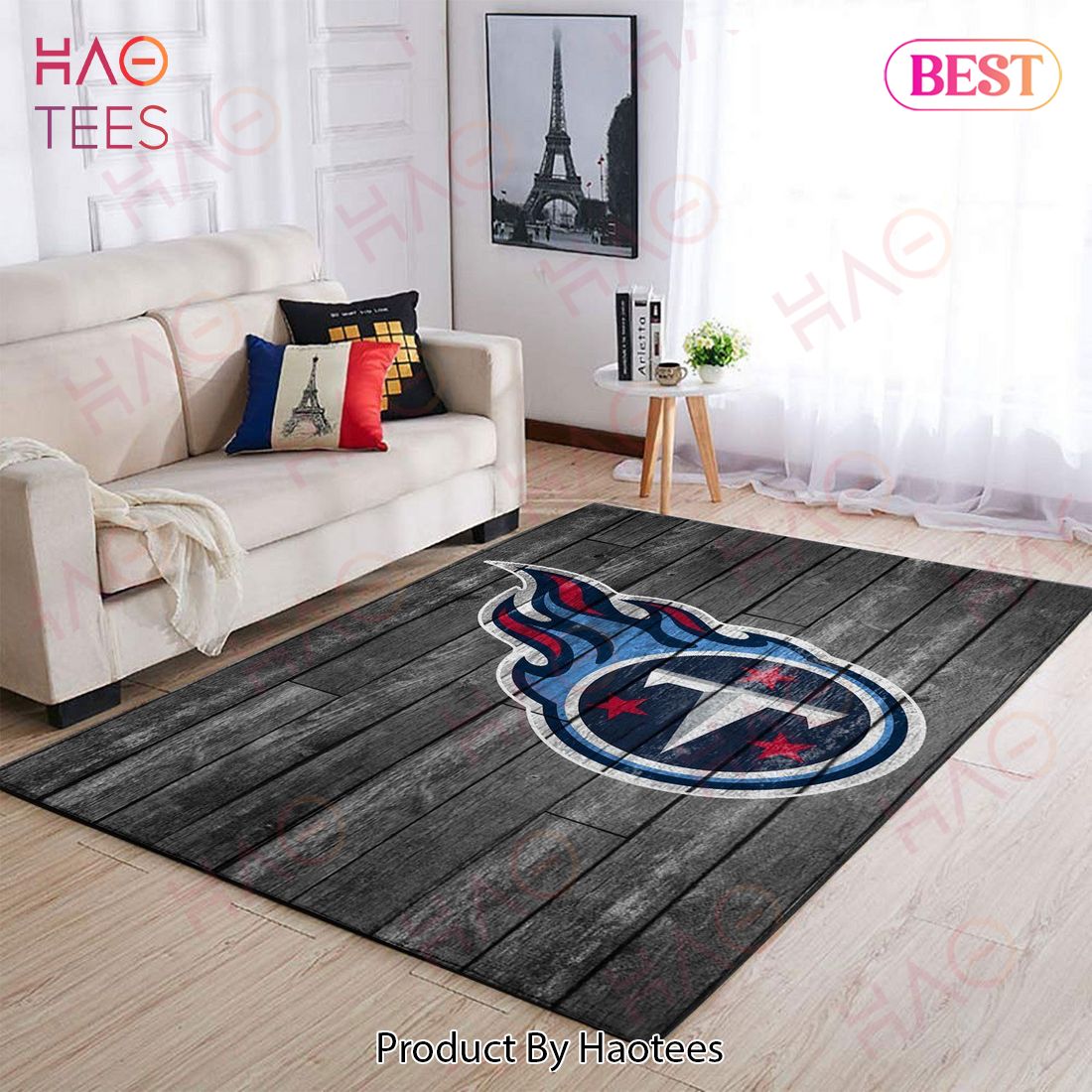 Tennessee Titans Nfl Team Logo Grey Area Rugs Wooden Style Living Room Carpet Sports Rug Regtangle Carpet Floor Decor Home Decor