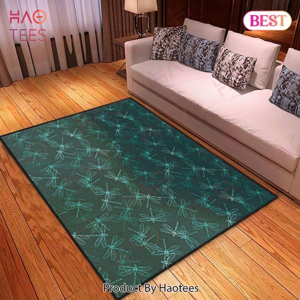 Turquoise Dragonfly Area Rugs Carpet Mat Kitchen Rugs Floor Decor