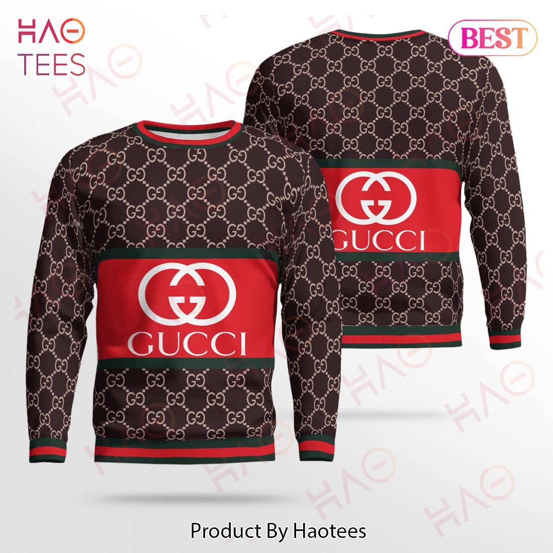 Best Gucci Classic Color 3D Ugly Sweater Limited Edition Luxury Store