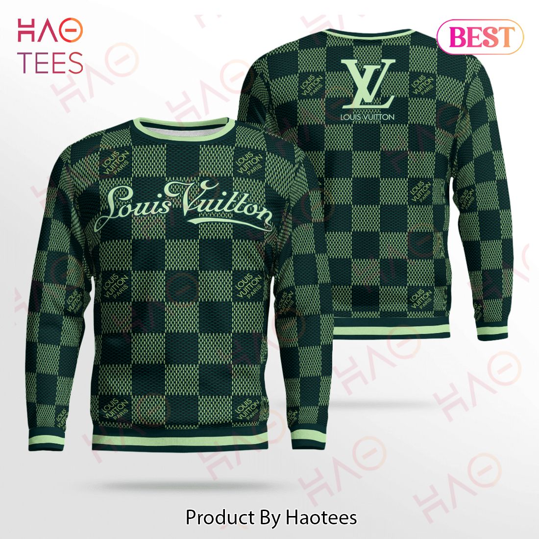 Louis Vuitton Paris Checkerboard 3D Ugly Sweater