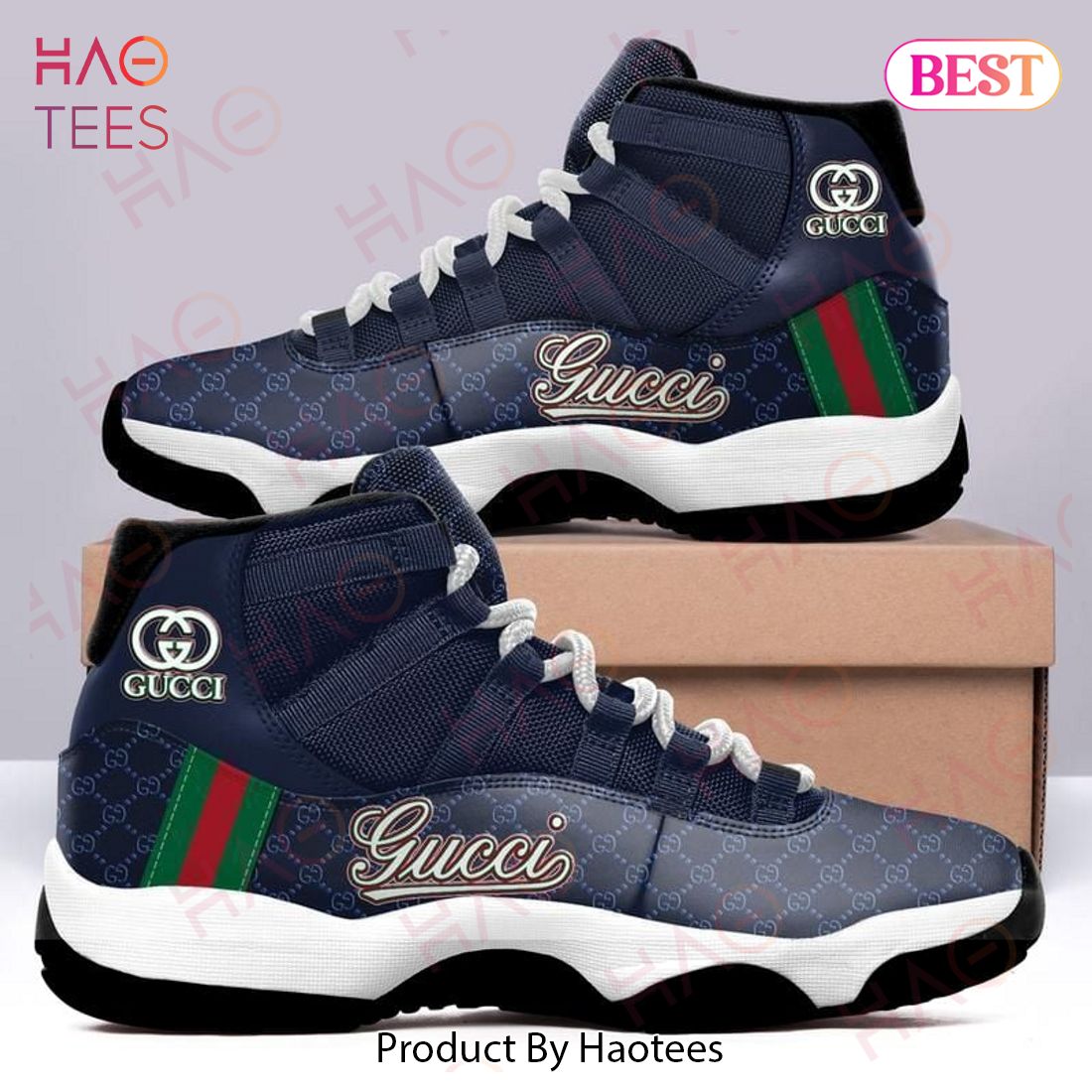 Gucci Navy Air Jordan 11 Sneakers Shoes Luxury Store