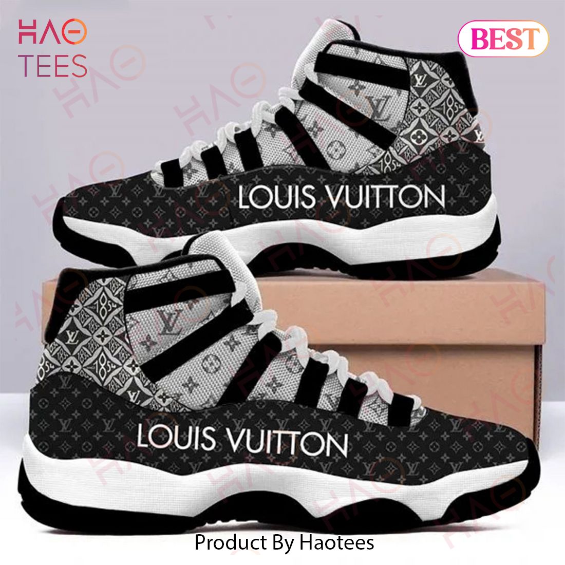 Louis Vuitton Air Jordan 11 Sneakers Shoes Hot 2022 LV Grey Gifts Unisex