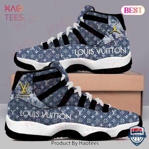 Louis Vuitton Blue Air Jordan 11 Shoes Hot 2022 LV Sneakers Gifts Unisex