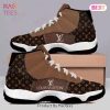 Louis Vuitton Brown Gold Air Jordan 11 Sneakers Shoes Hot 2022 LV Gifts Unisex
