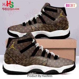 Louis Vuitton Monogram Black Air Jordan 11 Sneakers Shoes Hot 2022 LV Gifts Unisex