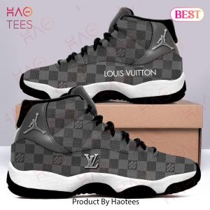 Louis Vuitton Monogram Light Grey Air Jordan 11 Shoes