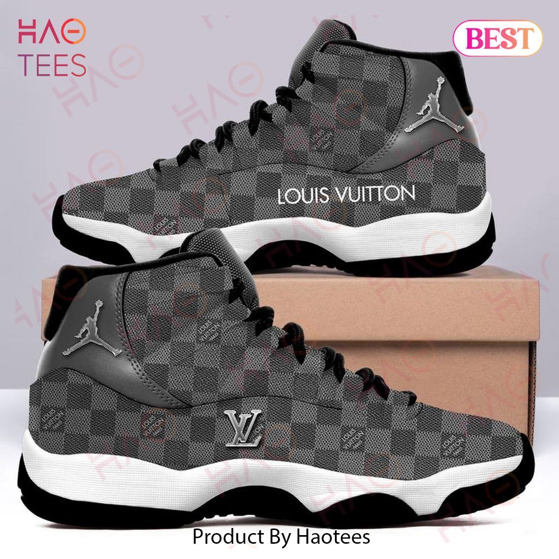 Louis Vuitton Monogram Light Grey Air Jordan 11 Shoes Luxury Store