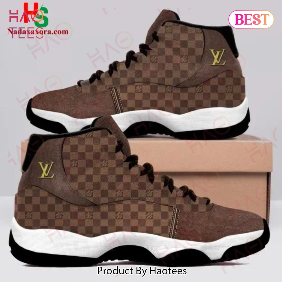 Luxury Louis Vuitton Brown Air Jordan 11 Sneakers Shoes Hot 2022 LV Gifts  For Men Women