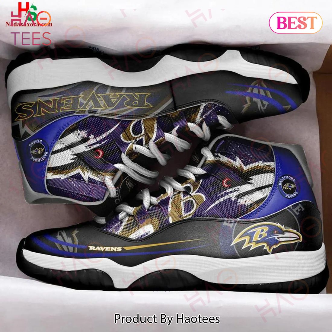 NFL Baltimore Ravens Football Team Air Jordan 11 Sneakers Shoes