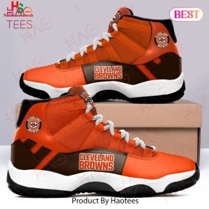 NFL Cleveland Browns Football Team Air Jordan 11 Sneakers Shoes