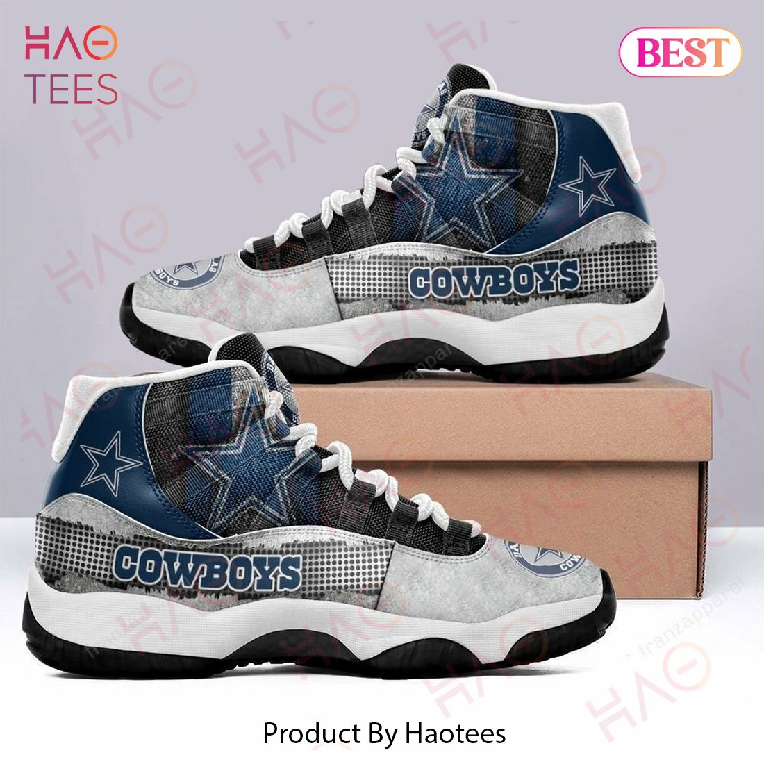 NFL Dallas Cowboys Football Team Grey Version Air Jordan 11 Sneakers Shoes