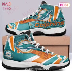 NFL Miami Dolphins Football Team Air Jordan 11 Sneakers Shoes