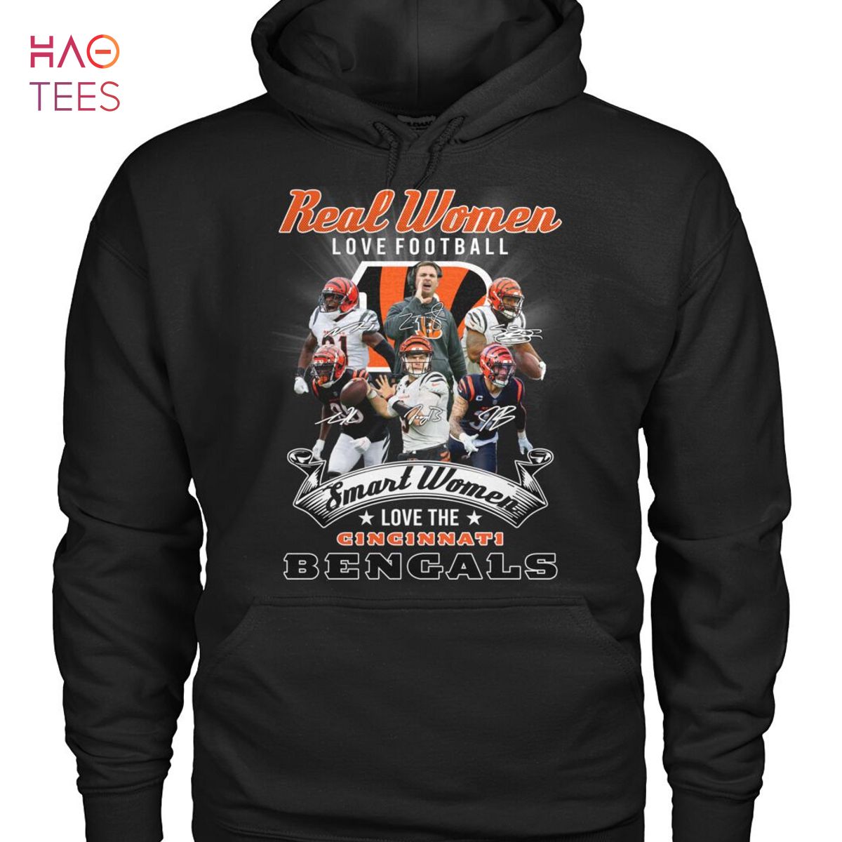 Real Women Love Football Smart Women Cincinnati Bengals T Shirt