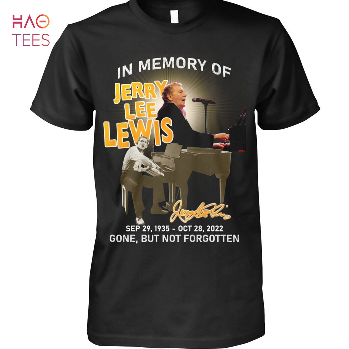 In Memory Of Jerry Lee Lewis Gone But Not Forgotten T Shirt