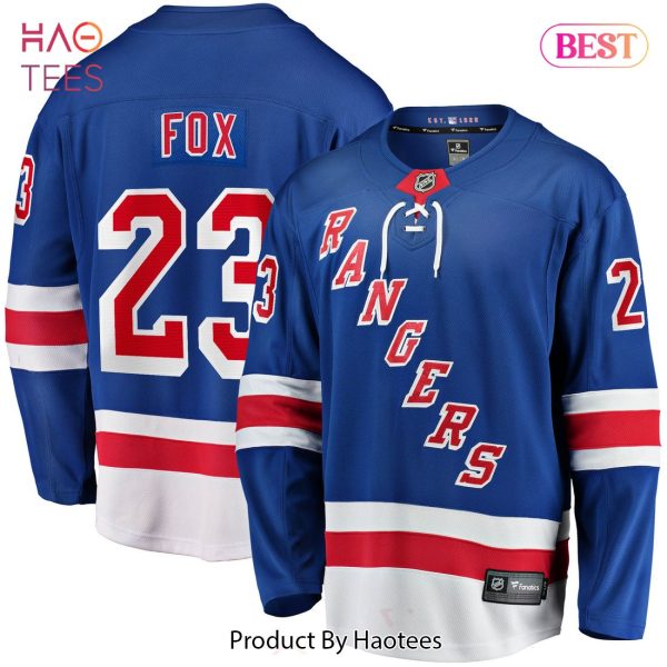 Adam Fox New York Rangers Fanatics Branded 2017 18 Home Breakaway Replica Jersey Blue
