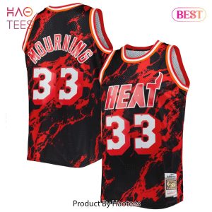 Alonzo Mourning Miami Heat Mitchell & Ness 1996-97 Hardwood Classics Marble Swingman Jersey Black