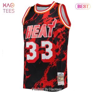 Alonzo Mourning Miami Heat Mitchell & Ness 1996-97 Hardwood Classics Marble Swingman Jersey Black