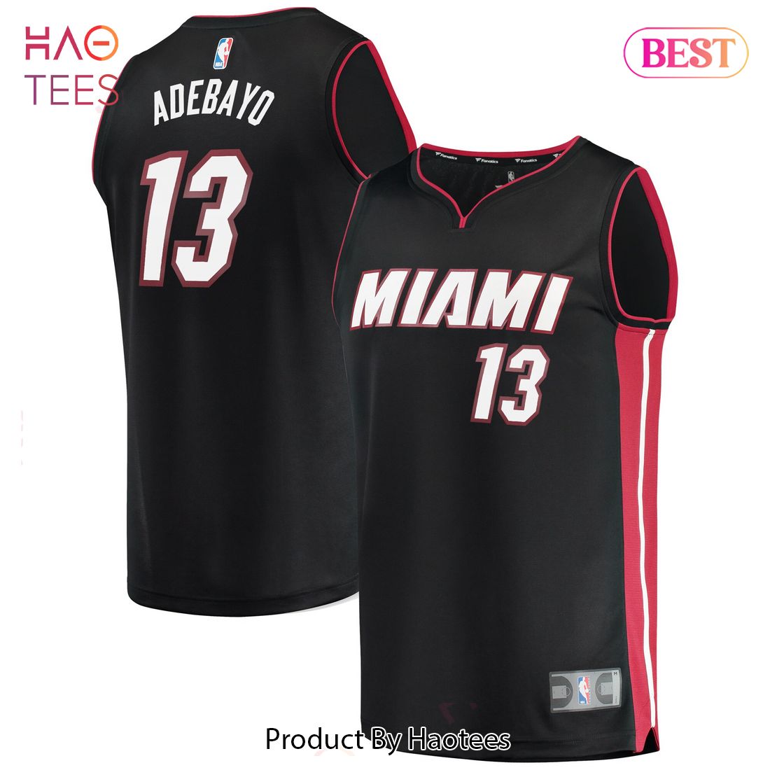 Bam Adebayo Miami Heat Fanatics Branded Fast Break Replica Player Jersey Icon Edition Black