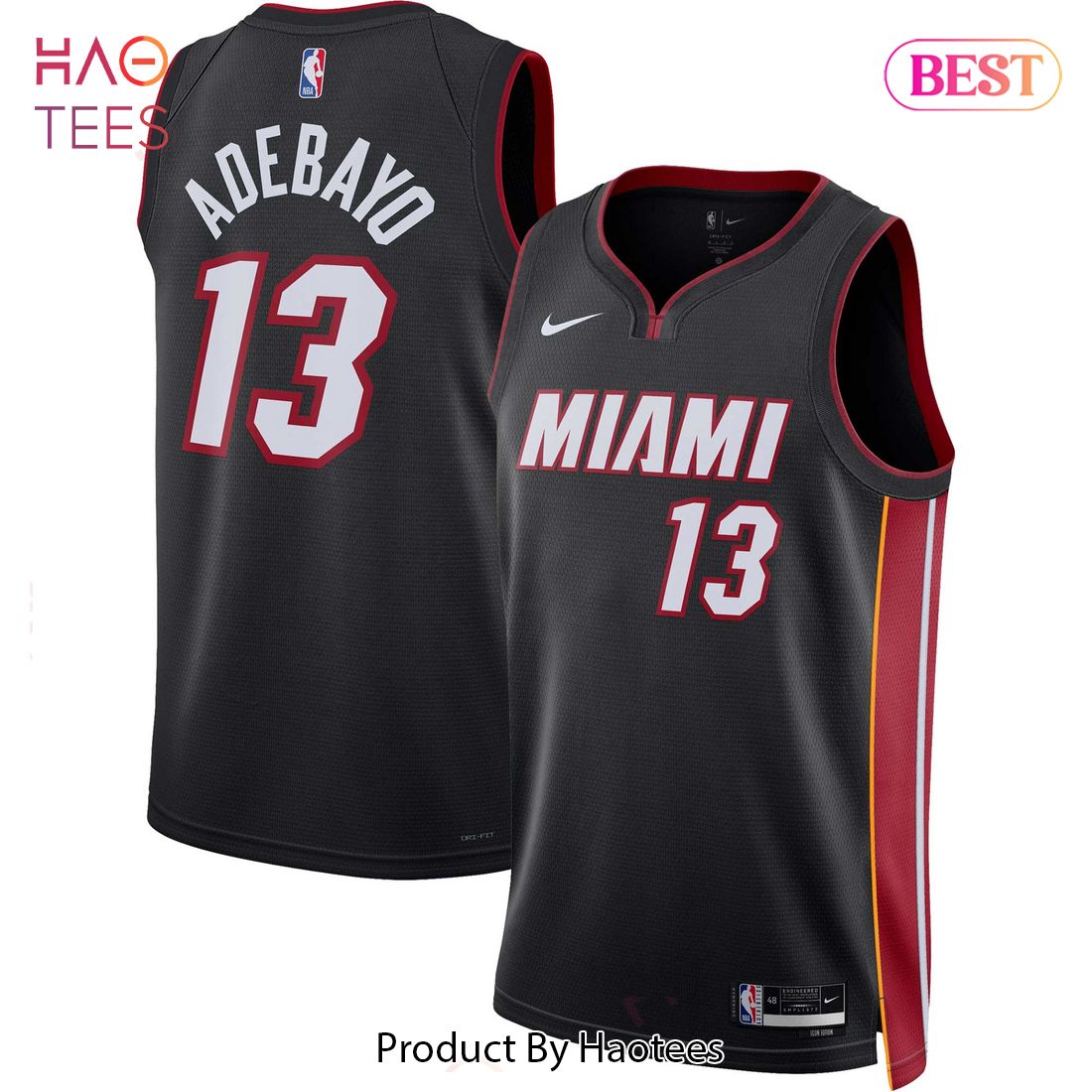 Bam Adebayo Miami Heat Nike Unisex 2022 23 Swingman Jersey Icon Edition Black