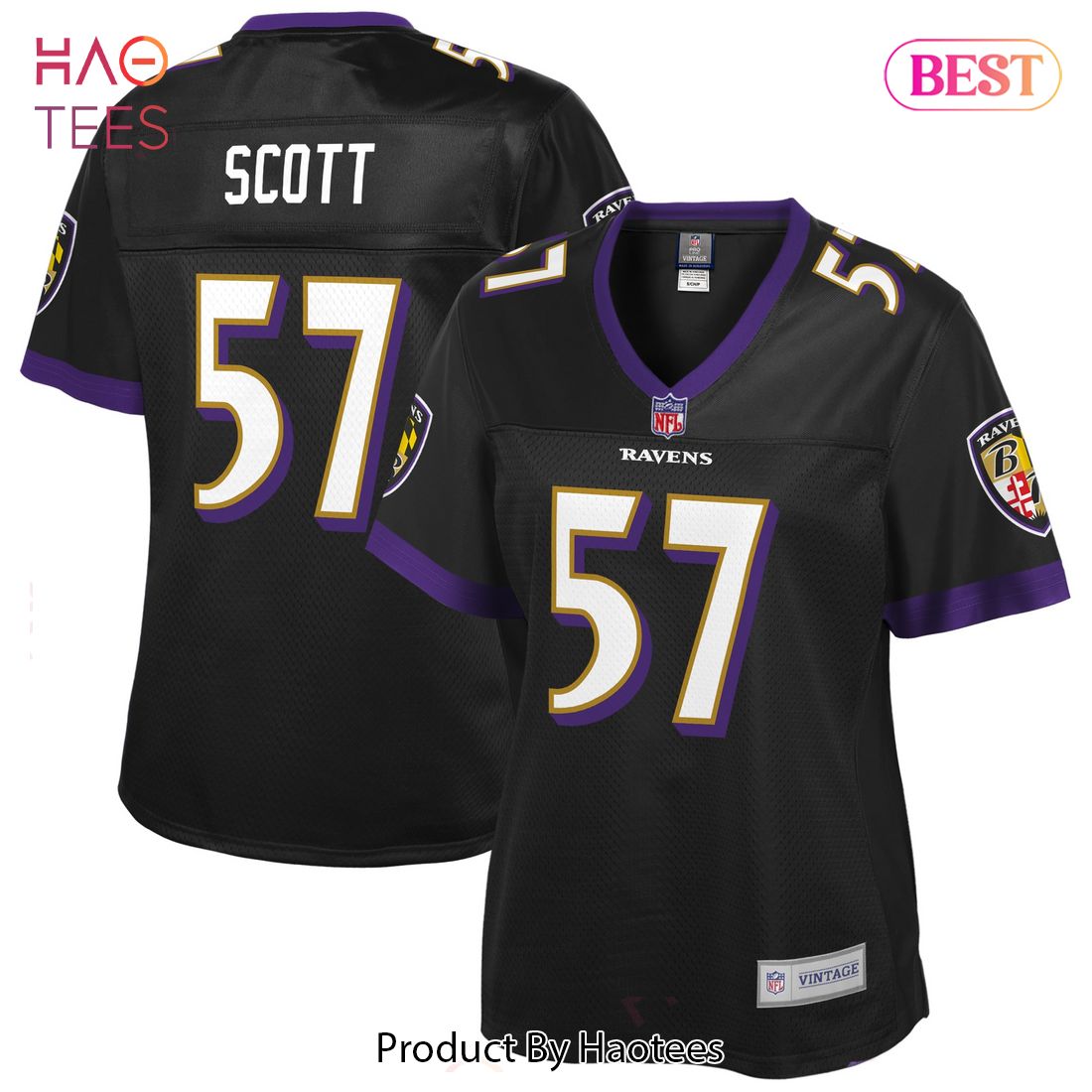 Bart Scott Baltimore Ravens NFL Pro Line Women’s Retired Player Jersey Black