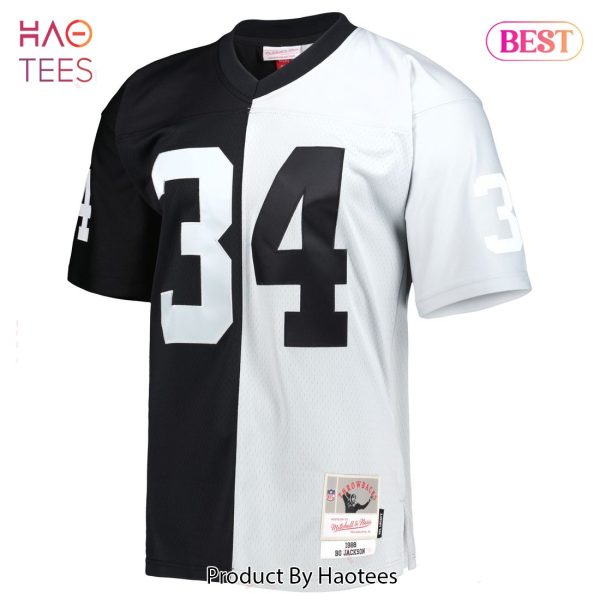 Bo Jackson Las Vegas Raiders Mitchell & Ness 1988 Split Legacy Replica Jersey Black Silver