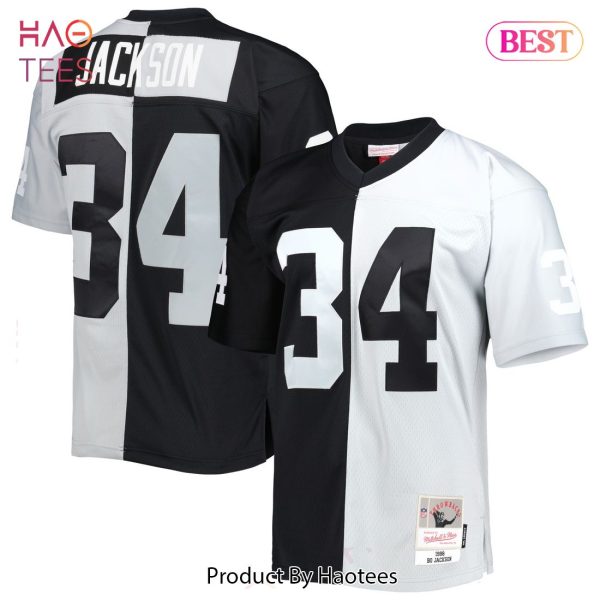 Bo Jackson Las Vegas Raiders Mitchell & Ness 1988 Split Legacy Replica Jersey Black Silver